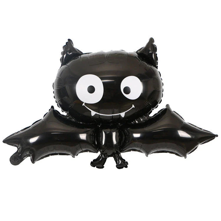 Helium-filled Halloween pumpkin balloons in various vibrant styles, perfect for decorating parties and homes