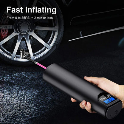 Handheld multi-functional intelligent vehicle tire inflator with LCD screen