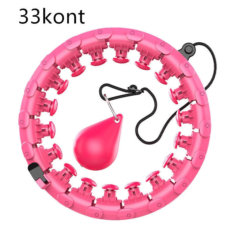 Magic Smart Hoop - Adjustable fitness hoop with massage features in pink, blue, and purple