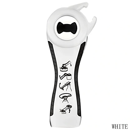 Stainless steel multifunction kitchen opener with bottle opener and corkscrew functions