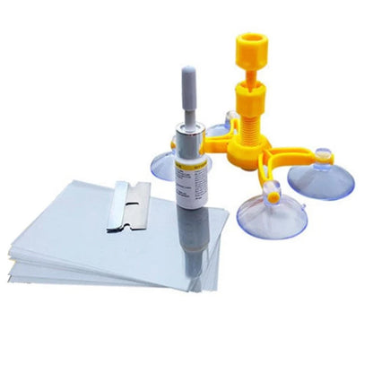 Car window glass scratch repair kit with vacuum function and suction cup