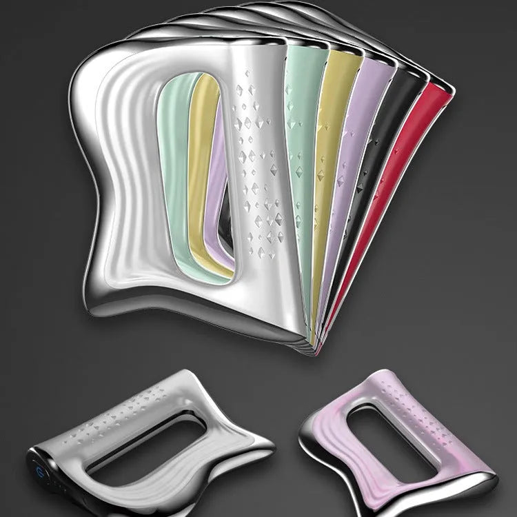 Natural resin rectangle muscle massager for scraping and myofascial release on white background