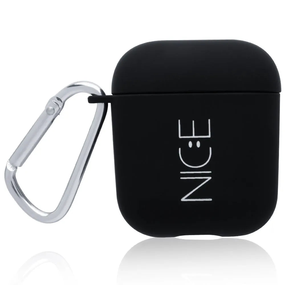 Apple AirPods PC back cover case with decorative designs in black and pink colours