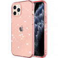Transparent glitter TPU phone case for iPhone 12 Pro Max in pink, black and purple colours