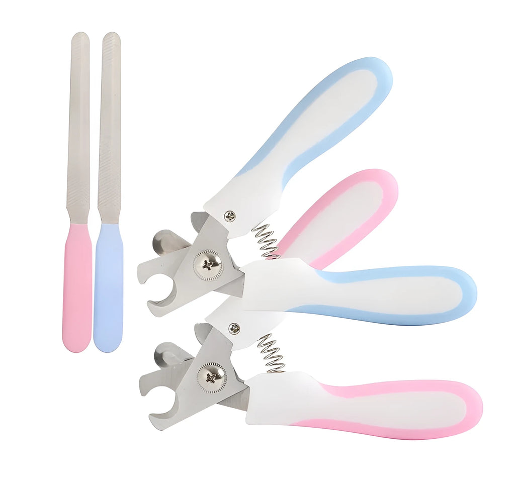 Cat dog nail claw clipper with sharp alloy blade and soft EVA handle in blue