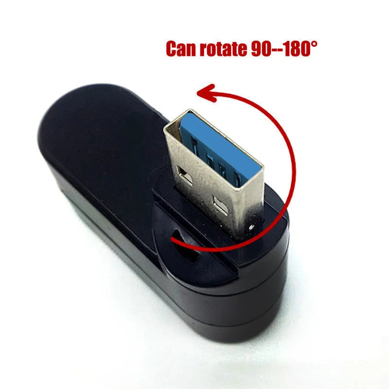 Black or white 4-port USB 3.0 hub with a compact ABS plastic shell on blister card packaging.