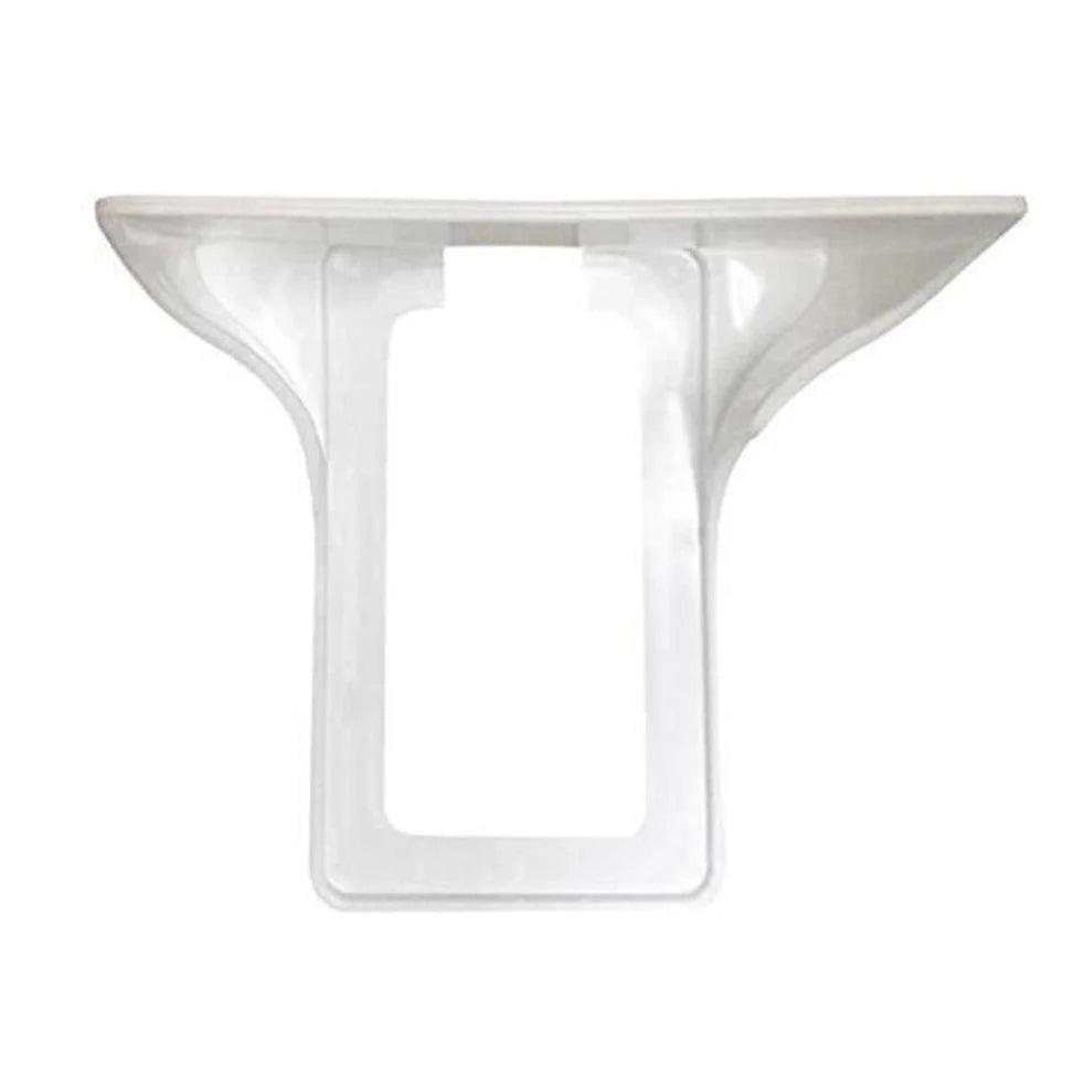 White wall outlet organizer with rubber pad for easy cable management