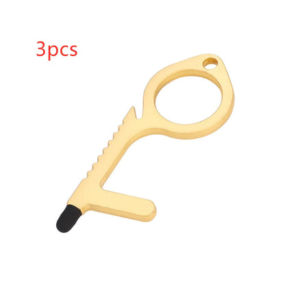 Alloy protective door opener keychain in various colours, 7.9cm in size