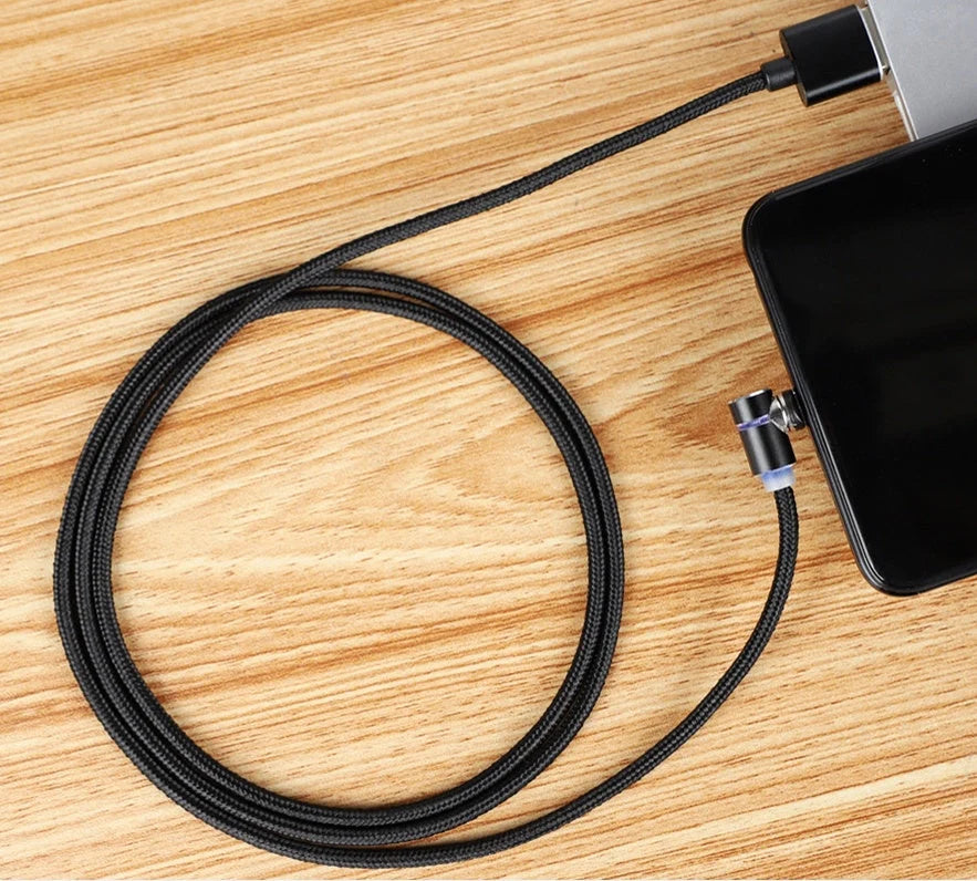360 Degree Magnetic Charging Cable with LED indicator for fast charging and data transfer