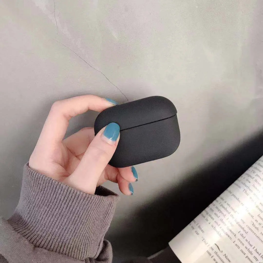 Plastic AirPods Pro protective case shown in available colours including black, red and mint green