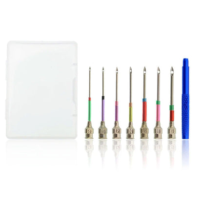 Electroplated alloy poke needle embroidery set for precise crafting
