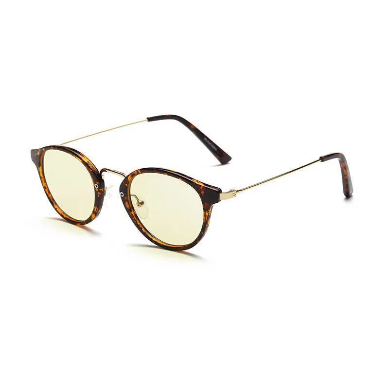 PC anti-blue light glasses frames in bright black, amber, purple and purple leopard colours