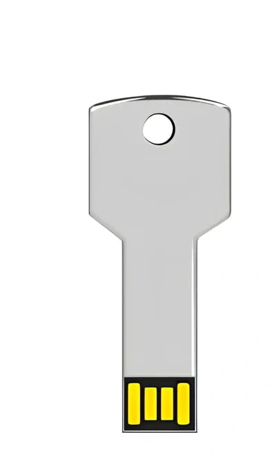 Custom logo USB flash drive in 16GB with tin box, showing branded design on plastic casing