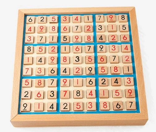 Children's beech wood Sudoku chess folding game table for educational play