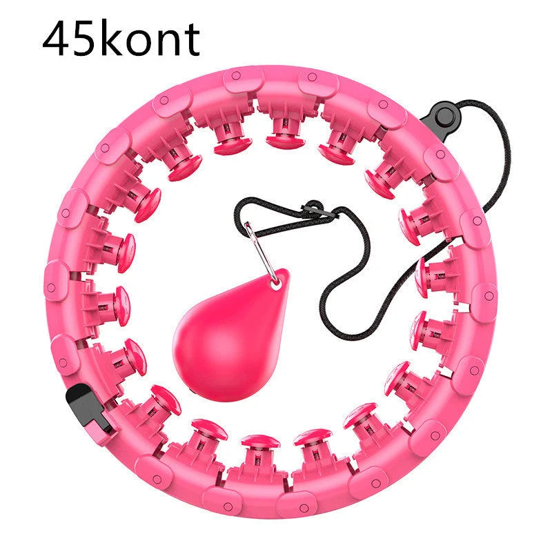 Magic Smart Hoop - Adjustable fitness hoop with massage features in pink, blue, and purple