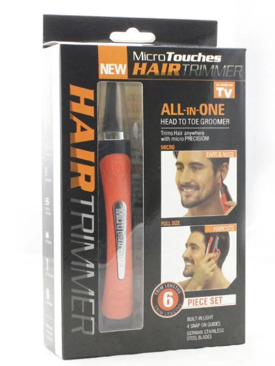 Double-head shaving machine for eyebrow and nose hair trimming with LED light