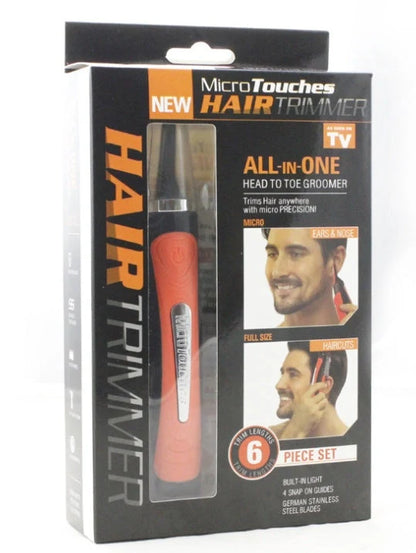 Double-head shaving machine for eyebrow and nose hair trimming with LED light