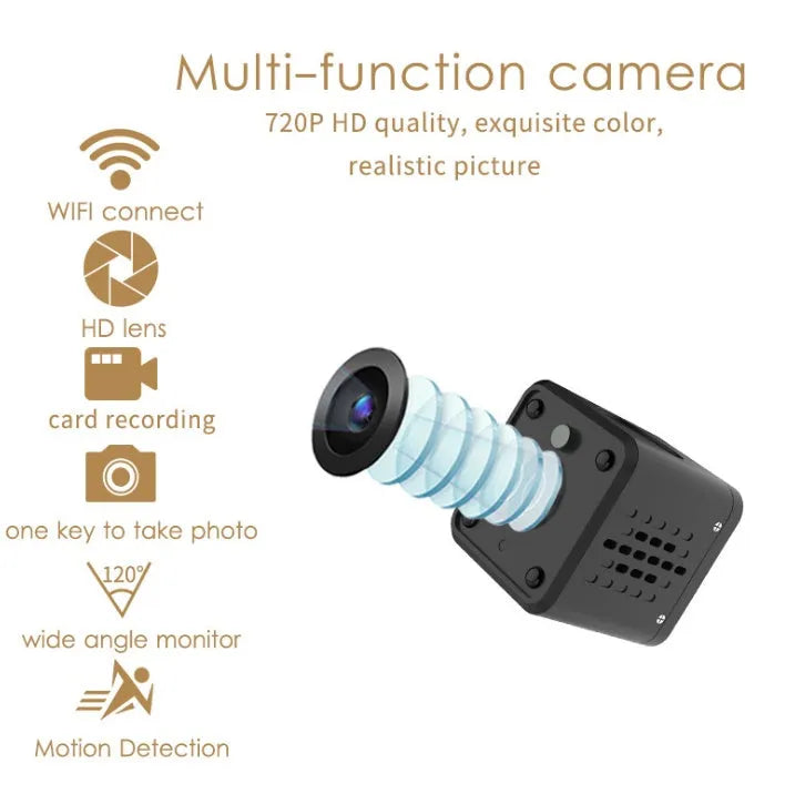 HD night vision surveillance camera black ABS body with WiFi for indoor use