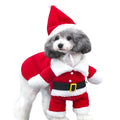 Red polar fleece pet Christmas costume for dogs and cats in Santa Claus style