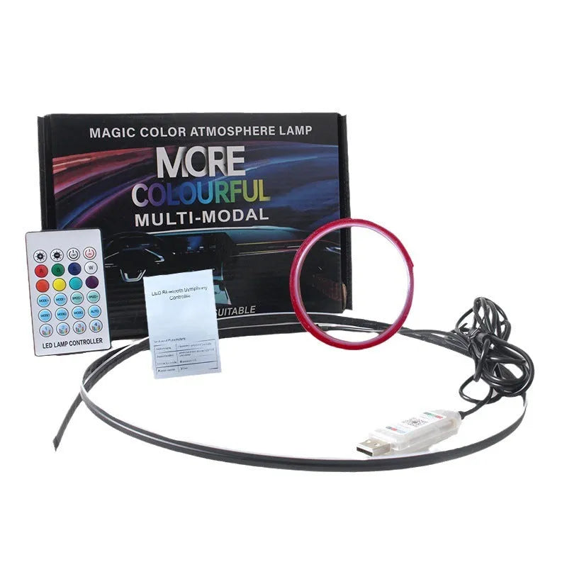 110cm car LED ambient lighting strip with remote control for interior vehicle illumination