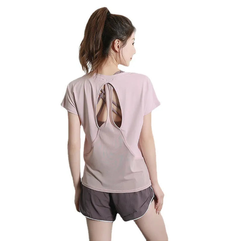 Women's sports short sleeve T-shirt in polyester available in four colours for athletic activities
