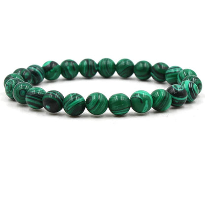 Classic black matte green malachite bracelets with unique textures, suitable for women and men.