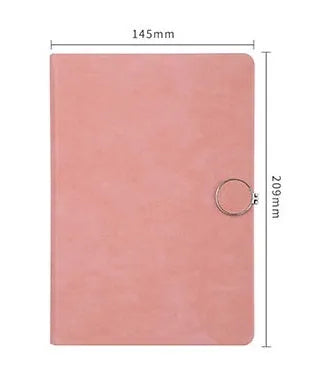 A5 thickened student diary with leather cover and buckle in grey blue