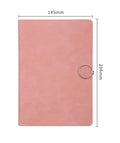 A5 thickened student diary with leather cover and buckle in grey blue
