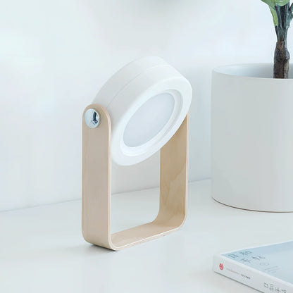 USB rechargeable lantern night light with touch dimming and 360-degree rotation in white finish