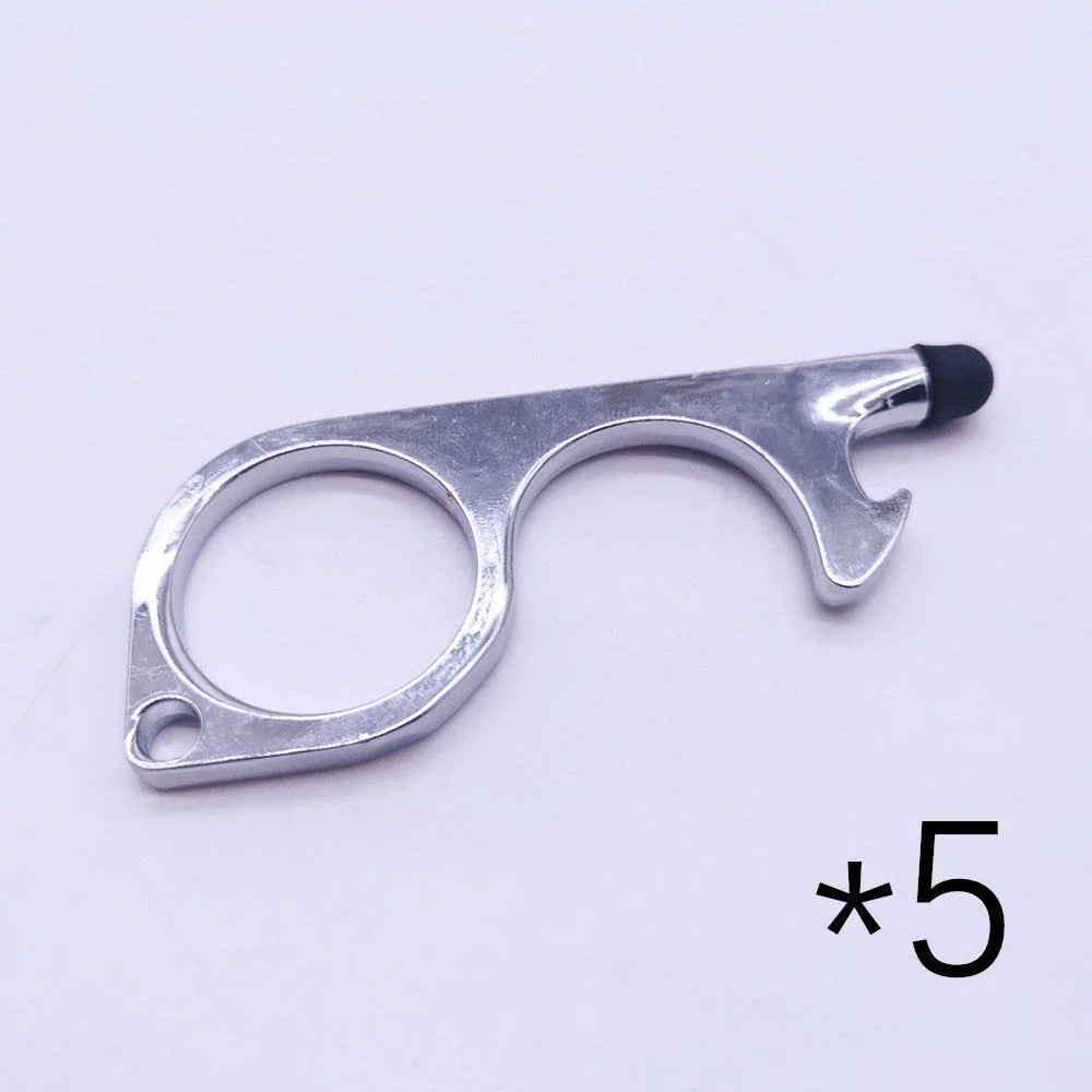Alloy protective door opener keychain in various colours, 7.9cm in size