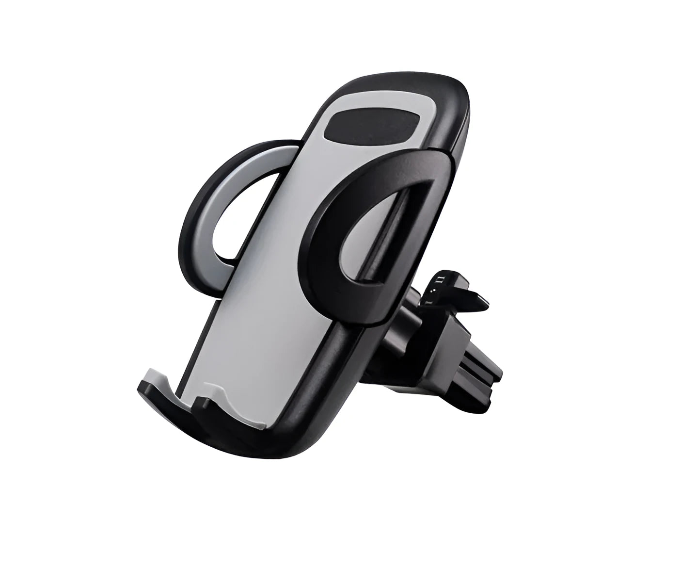 Black universal car air vent mobile phone holder with adjustable plastic clip mount