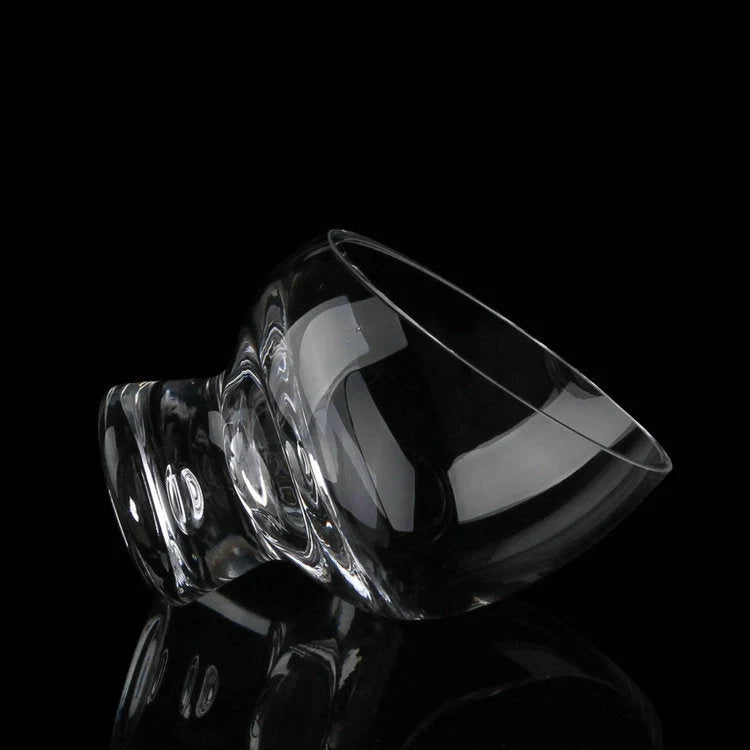 Gold-edged glass salad bowl with irregular shapes for elegant dining