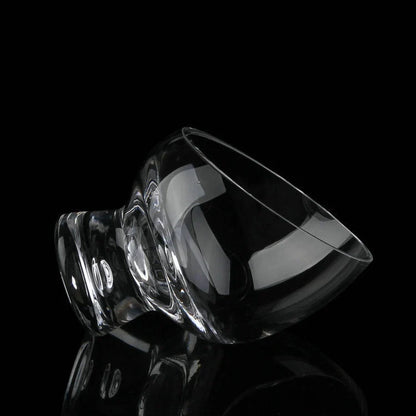 Gold-edged glass salad bowl with irregular shapes for elegant dining