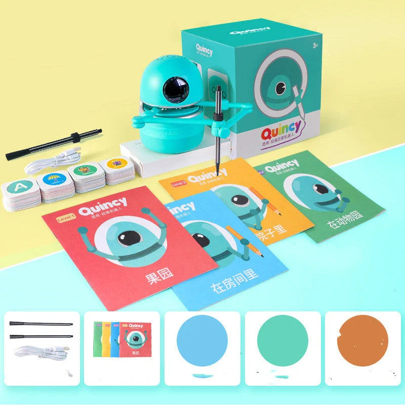 Interactive painting robot for children with guided drawing features and durable ABS plastic construction