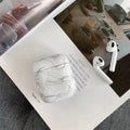 White marble pattern hard PC protective case for Apple AirPods 1 and 2 charging box