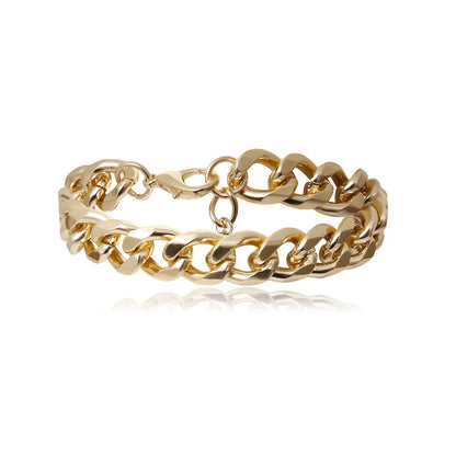 Creative Chain Inlaid Pearl Bracelet in gold, featuring imitation pearls and a modern chain design