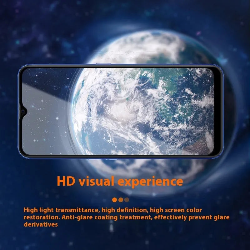 Full screen tempered glass protector for OPPO A9 2020 mobile phone showing full glue black design