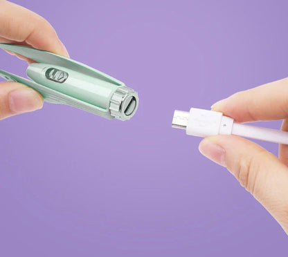 Children's rechargeable luminous ear pick in green and purple