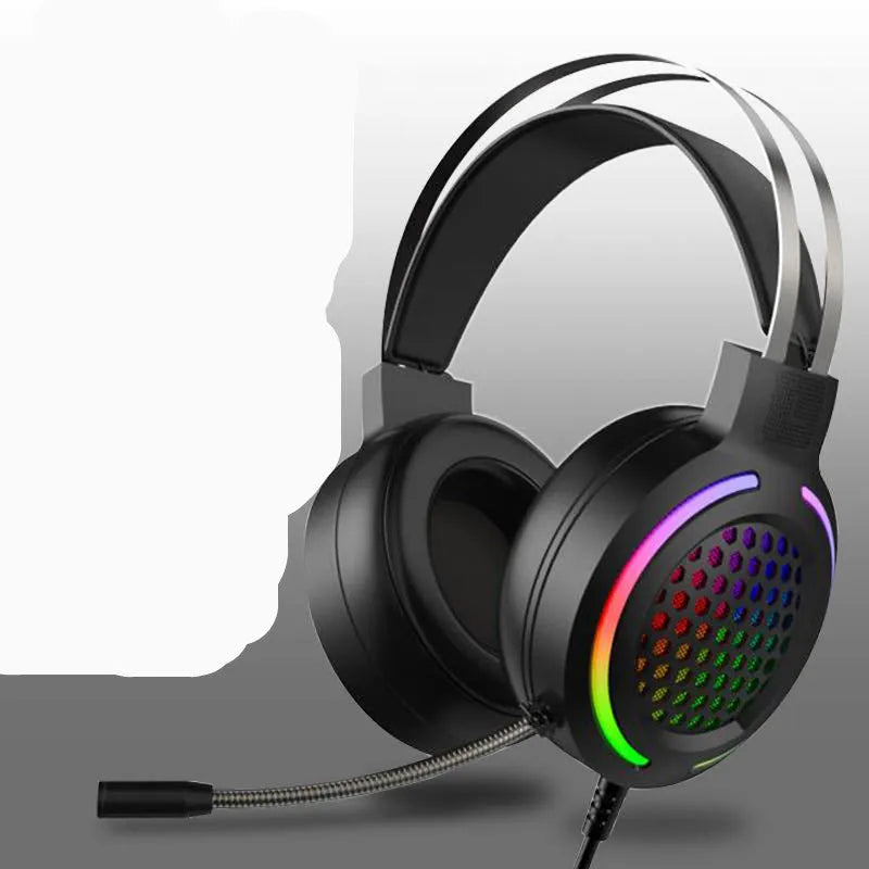 H500 Holloway gaming headset in blue with RGB lighting on the ear cups