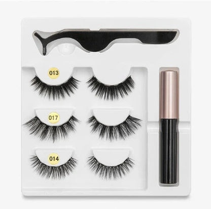 Magnetic false eyelashes set for easy, glue-free application