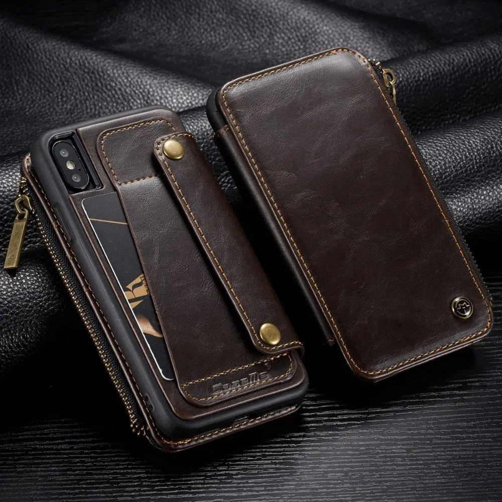 Black PU leather flip phone case for SAMSUNG Note9 shown open