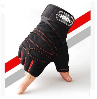 Breathable half finger cycling gloves with adjustable wrist support and anti-slip grip