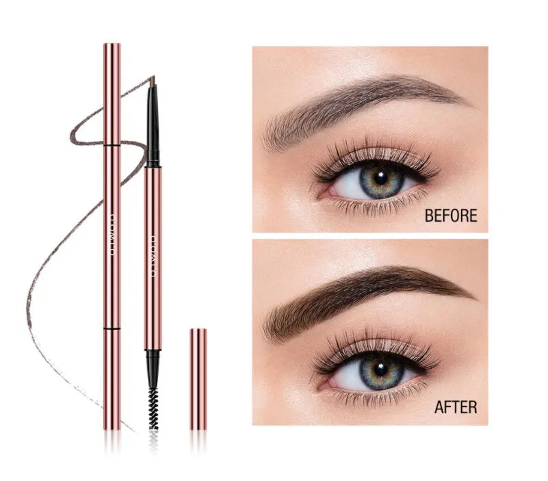 Eyebrow pencil in colour box with shades AUBURN, BLONDE, CARAMEL, DARK BROWN, SOFT BROWN, TAUPE.