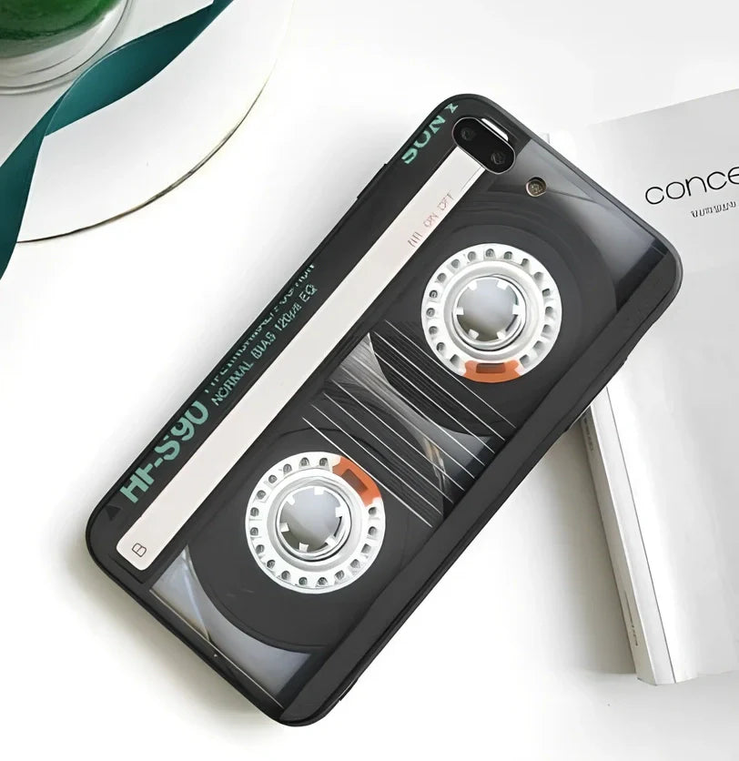 Yellow tape edge TPU cartoon phone case on iPhone XS Max, 1mm thick back cover with protective design