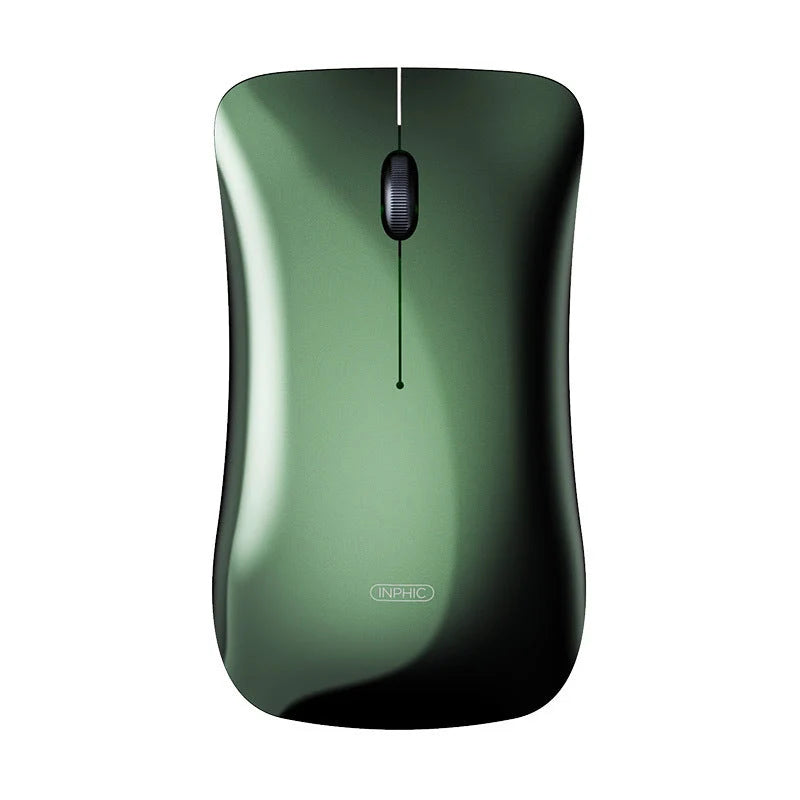Ultra-thin silent wireless rechargeable Bluetooth mouse in blue, green, and silver