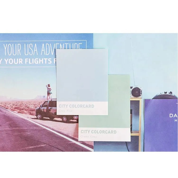 Four city colour themed memo note papers in rectangle 75x95mm format with OPP bag packaging