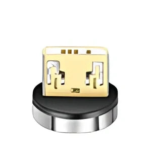 Black 3A magnetic fast charging data cable with Type-C and Apple heads, 1.8m length for iPhone and Android