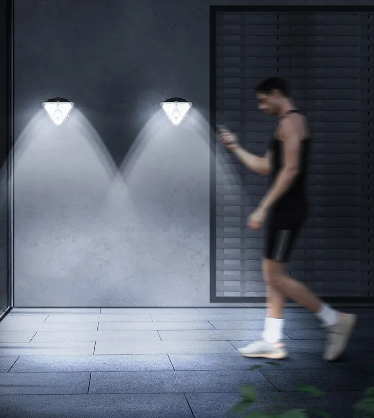 Black waterproof human body induction LED wall light with 1.2W and 8m sensor range