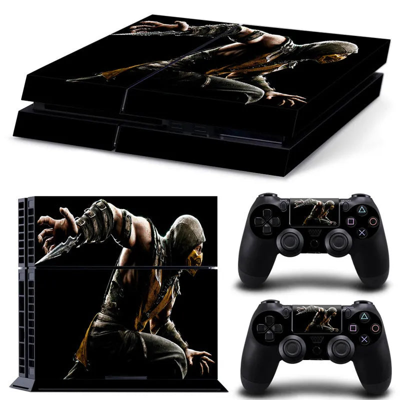 PS4 game console protective film showing thin 0.001mm PVC construction with style options
