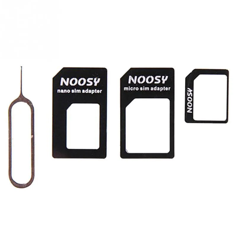Three black and white plastic SIM card holders for memory chip storage.
